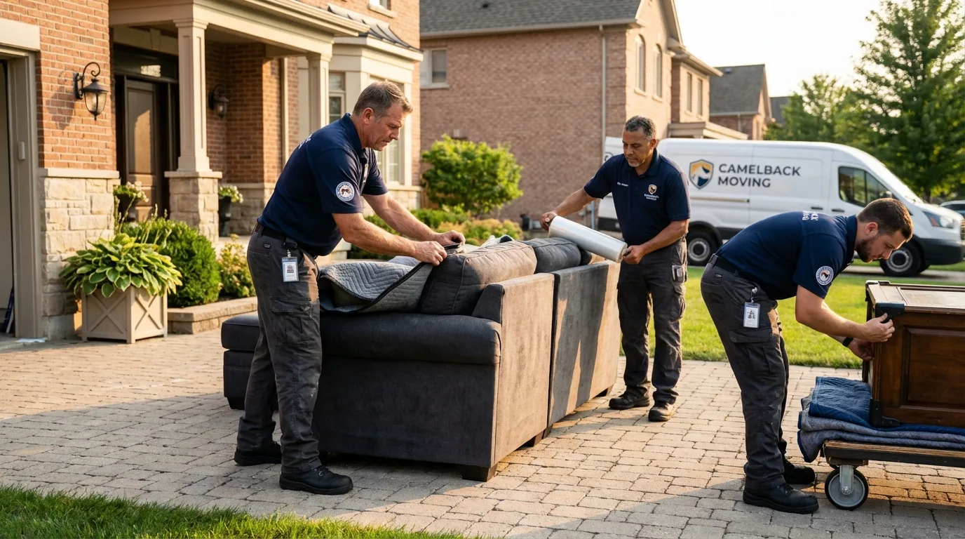 Large estate moving crew wrapping furniture in Albany, KY